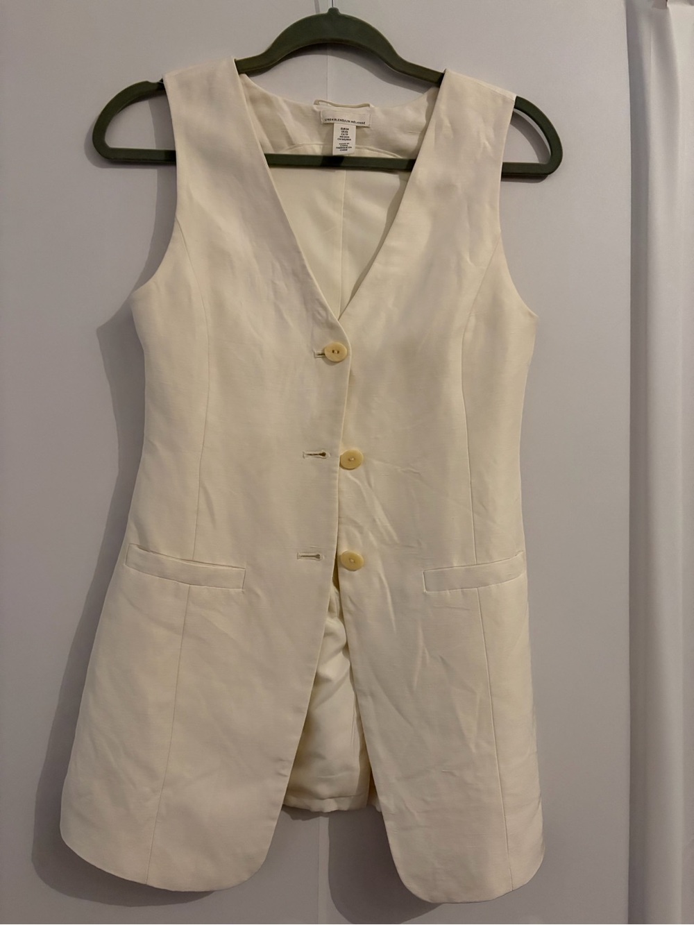 Sleeveless Cream Cotton Vest